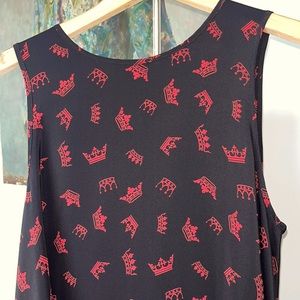 J. Crew Piamita Iris Crown Blue Red Silk Dress